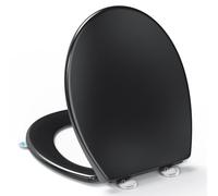 YEAUPE PRO Tapa Wc Forma O Universal, Asiento de Inodoro de Cierre Suave en Forma de O con Liberación Rápida para una Fácil Limpieza, Negro, 44,6 x 37,2 x 5,2 cm