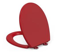 YEAUPE PRO Tapa Wc Forma O Universal, Asiento de Inodoro de Cierre Suave en Forma de O con Liberación Rápida para una Fácil Limpieza, Rojo retro, 44,6 x 37,2 x 5,2 CM