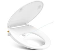 YEAUPE PRO Tapa WC Universal Bidet Soft Close Doble Boquilla Blanco Forma O