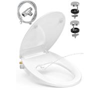 YEAUPE PRO Tapa WC Universal Bidet Soft Close Doble Boquilla Blanco Forma O | Asiento de inodoro bidet no eléctrico, doble boquilla, cierre suave y montaje sencillo para baño diario (Versión 4)