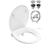 YEAUPE PRO Tapa WC Universal Bidet Soft Close Doble Boquilla Blanco Forma O | Asiento de inodoro bidet no eléctrico, doble boquilla, cierre suave y montaje sencillo para baño diario (Versión 1)