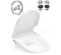YEAUPE PRO Tapa WC Universal Bidet Soft Close Doble Boquilla Forma D | Asiento de inodoro bidet no eléctrico, doble boquilla, cierre suave y montaje sencillo para baño diario (Versión 3)
