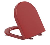 YEAUPE PRO Tapa WC Universal[CORTO], Asiento de Inodoro de Cierre Suave en Forma de D con Liberación Rápida para una Fácil Limpieza, Rojo, 43 x 36x4,9 CM