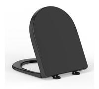YEAUPE PRO Tapa WC Universal Forma D con Cierre Suave y Liberación Negro | Asiento WC de PP con liberación rápida, limpieza fácil e instalación sencilla. Ideal para baños del hogar, 45 x 36,1 x 3,7 cm