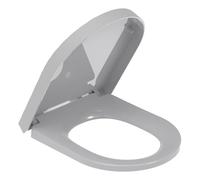 YEAUPE PRO Tapa WC Universal Forma de D, Asiento de Inodoro de Cierre Suave con Liberación Rápida para una Fácil Limpieza, Gris Motivo de Rombos, 43,5*36,2*5,1 CM, Incluye plantilla de instalación