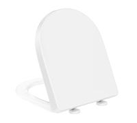 YEAUPE PRO Tapa WC Universal Forma de D [LARGO], Asiento de Inodoro de Cierre Suave con Liberación Rápida para una Fácil Limpieza, 45 x 36,1 x 5cm, Incluye plantilla de instalación