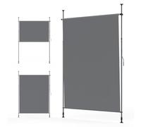 YEAUPE Pro Toldo Vertical Exterior, 120 x 300 cm, Gris Oscuro, sin Agujeros, toldo con Pinza, con manivela, Adecuado para balcón, terraza, Exterior y jardín, protección Visual Resistente a la