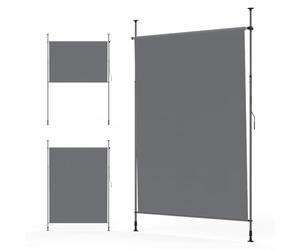YEAUPE Pro - Toldo Vertical Exterior Solar 200 x 270 cm, Color Negro Gris, sin taladrar, Estor de Pinza con manivela, Adecuado para balcón, terraza, Exterior y jardín, Resistente a la Intemperie