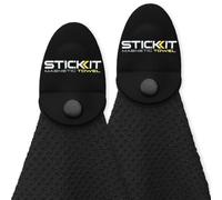 YEBABFIT STICKIT Magnetic Golf Towel, Black | 2-Pack | Top-Tier Microfibra Golf Towel with Deep Waffle Pockets | Industrial Strength Magnet for Strong Hold to Golf Carts Or Clubs