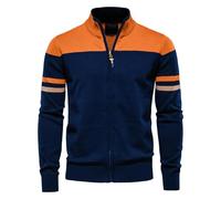 YEBAITOU Chaqueta de punto con cremallera para otoño e invierno para hombre, amarillo, S