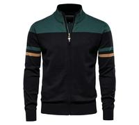 YEBAITOU Chaqueta de punto con cremallera para otoño e invierno para hombre, En8, XS