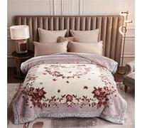 YEBEIOUEYC Manta Polar Coral Raschel de Doble Capa Gruesa, Ultrasuave, Esponjosa y Cálida para Camas Tamaño Queen/King, Esencial para el Invierno(Pattern 20,200x230cm 6kg)