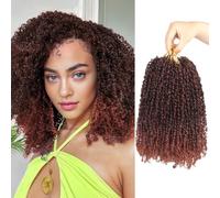 Yebo Yanky Crochet Braids Rizado 10 Pulgadas - 8 Paquetes 240 Mechas, Pelo de Fibra Química, Estilo Pasión Twist Afro, Trenzado Fácil(10inch T350)