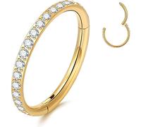 YEBOCIYO Piercing Nariz Oro Piercing Ombligo Acero Quirurgico Piercing 6mm Piercing Lengua CZ Piercing Septum Acero Quirurgico Piercing Pezon Mujer Piercing Helix Piercing Ceja Hombre 16G