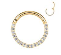 YEBOCIYO Piercing Ombligo 10mm Piercing Nariz Oro Piercing Lengua CZ Acero Quirurgico Piercing Piercing Septum Acero Quirurgico Piercing Pezon Mujer Piercing Helix Piercing Ceja Hombre 16G
