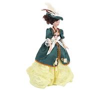 Yechiry 1/12 Casa de Muñecas Mujeres Victorianas Muñecas de Porcelana Exquisito Vestido Verde con Sombrero para Coleccionistas de Casas de Cerámica + Tela 6,6 X 2,2 Pulgadas