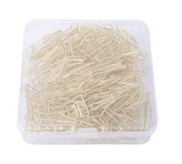 Yechiry 100 Clips de Papel en Forma de Bolígrafo de Hierro Dorado, Clips de Marcapáginas de Caja Transparente, Retro para Oficina, Escuela, Hogar, Ideal para Organización de Documentos