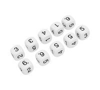 Yechiry 20 Dados Numéricos de 6 Caras, Juego de Dados Poliédricos de Plástico, de Diseño de Esquina Redonda para Enseñanza de Números y Juegos de Mesa (White)