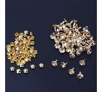 Yechiry 50 Remaches de Diamantes de Imitación de Cristal de 8 Mm, Tachuelas Decorativas para Ropa, Zapatos y Bolsos de Bricolaje, con Múltiples Opciones de Color (Pata alta de 8 mm diamante borde