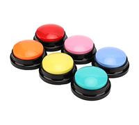 Yechiry 6 Botones de Grabación de Perro, Botones de Grabación de Voz Portátiles Multifunción para Mascotas, de Sonido Fáciles de Usar para Enseñar a los Niños Regalos de Navidad Azul Rosa Naranja