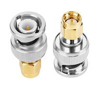 Yechiry Adaptador de Conector SMA Macho a BNC Convertidor de Prueba Duradero para Uso en Equipos 2 Piezas Tamaño de 1,1"