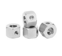 Yechiry Adaptador de Extensión RC, Adaptador de Cubo de Aluminio Ligero para Modificación de Pastilla Pequeña WPL D12, 4 Uds Incluidos (Silver)