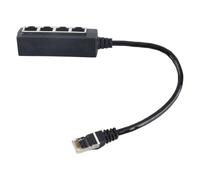 Yechiry Adaptador Divisor RJ45 Transmisión Suave Núcleo Chapado en Oro para Adaptador de Cable de Red Compatible con Todas las Redes, Hogares, Oficinas - ABS Negro