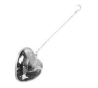 Yechiry Adorno de Bola de Espejo Reflectante en Forma de Corazón para Cumpleaños, Bodas, Graduaciones, Acción de Gracias, Vidrio y Espuma Hechos a Mano, 52cm (Silver)