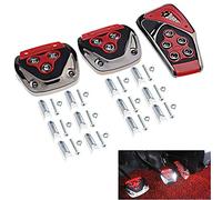 Yechiry Almohadilla de Pedal de Carreras Antideslizante, Cubiertas de Pedales de Transmisión Manual, Ajuste Universal para Automóviles Manuales, Plástico Red Hart con Goma, Juego de 3 Piezas Pedal