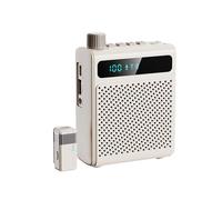 Yechiry Amplificador de Voz Portátil, Mini Megáfono de Sonido Fuerte de 25 W, Amplificador Recargable con Micrófono para Auriculares, Ideal para Profesores, Presentadores, Guías Turísticos (WHITE)