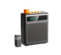 Yechiry Amplificador de Voz Portátil, Mini Megáfono de Sonido Fuerte de 25 W, Amplificador Recargable con Micrófono para Auriculares, Ideal para Profesores, Presentadores, Guías Turísticos (BLACK)