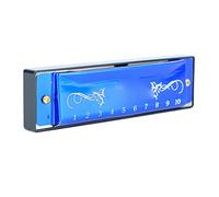 Yechiry Armónica de 10 Agujeros, órgano Bucal Profesional con Tapa de Titanio para Niños Principiantes, Instrumento Musical Portátil Pequeño y Ligero (BLUE)