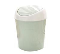 Yechiry Bote de Basura de Mesa de Plástico Pequeño con Tapa Abatible, Tamaño Mini Conveniente para el Contenedor de Basura de Escritorio de Oficina en Casa, 1 Unidad (GREEN)