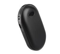 Yechiry Calentador de Manos Eléctrico, Calentador de Manos Recargable USB 2 en 1, Banco de Energía Portátil con 6000mAh y Pantalla LCD, Ideal para Acampar, Senderismo, Pesca y Esquí (Black)
