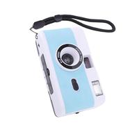 Yechiry Cámara Analógica Retro Reutilizable, Cámara Nostálgica Portátil de 35 Mm con 27 Películas de Colores y Flash Incorporado, Herramienta Fotográfica Ligera y Duradera (Azul Blanco)