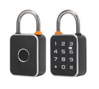 Yechiry Candado de Huella Digital, Cerradura Inteligente Biométrica sin Llave, 20 Huellas Dactilares 30 Contraseñas Cerradura de Aleación de Aluminio IP65 para Puerta Exterior, Cerca, Gimnasio,