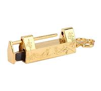 Yechiry Candado Vintage Preciso, Minicandado Antiguo de Estilo Chino para Joyero, Patrón de Flores y Pájaros Grabados para Regalo único, Material de Aleación de Zinc (urraca de oro)