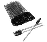 Yechiry Cepillo de Pestañas Desechable en Espiral Flexible y Cepillo de Pestañas para Máscara, 50 Piezas, Naturales, Fácil de Aplicar (BLACK)