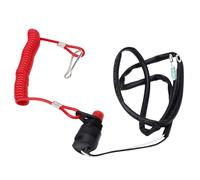 Yechiry Conjunto de Interruptor de Parada de Motor Fueraborda con Correa y Protección de Corte de Energía de Emergencia, Conjunto de Interruptor de Apagado del Motor para Motores 15-40, OEM 6E9