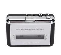 Yechiry Convertidor de Cinta a MP3 Reproductor de Casete USB Portátil con Auriculares para Computadora Portátil, Convierta Cintas a MP3 para Fanáticos de Antiguos, Plateado y Negro