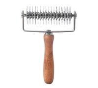 Yechiry Cortador de Rodillo de Celosía de Masa de Acero Inoxidable con de Madera Fácil de Limpiar para Herramientas de Cocina para Hornear 7.9x5.1x1.8in, 1 X Cuchillo de Rodillo, Tratamiento