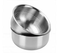 Yechiry Cuenco Colador de Acero Inoxidable, Cesta para Lavar Verduras, Colador Multifuncional, Recipiente para Escurrir Alimentos con Gran Capacidad para Comidas Familiares