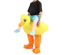 Yechiry Disfraz Inflable de Pato Amarillo, Disfraz de Fiesta de Poliéster, Traje de Pato Adulto con Inflación Rápida, Ideal para lo Más Destacado de la Fiesta, 59x176.8in