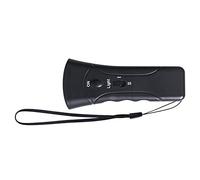 Yechiry Dispositivo de Control de Ladridos de Tapón Ultrasónico de Ladridos de para Adiestramiento Al Aire Libre Portátil ABS Doble Cabeza Negro 1 Unidad