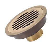Yechiry Drenaje de Ducha Redondo Estilo Vintage Desagüe de Piso Resistente Al Desgaste para Baño y Garaje, Material de Cobre, 1 Unidad