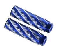 Yechiry Estriberas Traseras para Ciclismo con Patrón de Ondas Diseño Ligero y Antideslizante Compatibilidad Universal para Acrobacias o Soporte para Pasajeros 10x2,8 Cm 2 Piezas (Blue)