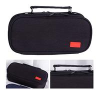 Yechiry Estuche para Lápices de Lona de Alta Capacidad, Bolsa de Almacenamiento de Papelería Doble Multifunción, Cinturón con Asa Reforzada con Remaches para la Escuela y la Oficina (Black)