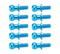 Yechiry Extremo del Amortiguador de Varilla de Enlace de Cabeza de Bola de Metal para Coche TT01 TT02 RC, Piezas de Actualización de Aleación de Aluminio Duraderas para una Mejor Absorción de (Blue)