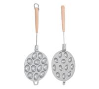 Yechiry Fabricante de Galletas de Nuez de Aleación de Aluminio Antiadherente, Molde Ruso Oreshki con Largo de Madera, Molde para Hornear con Forma de Galleta de Nuez, Ideal para Pasteles de de (12