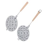 Yechiry Fabricante de Galletas de Nuez de Aleación de Aluminio Antiadherente, Molde Ruso Oreshki con Largo de Madera, Molde para Hornear con Forma de Galleta de Nuez, Ideal para Pasteles de de (16